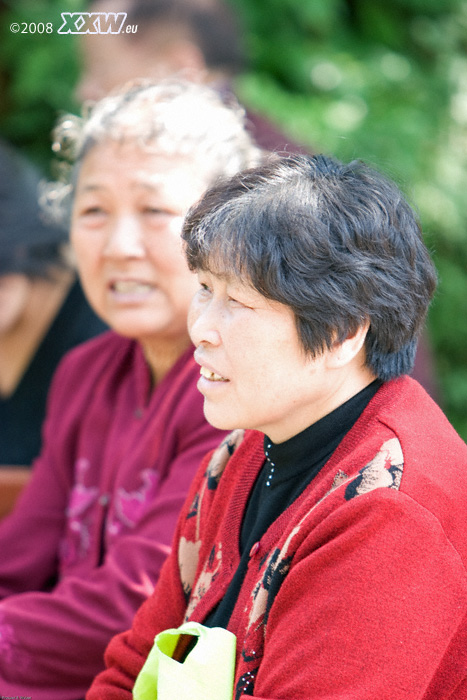 chinesinnen beim besuch des turms