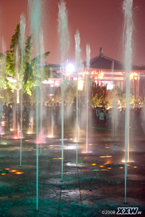 farbiges licht, wasser und klassische musik