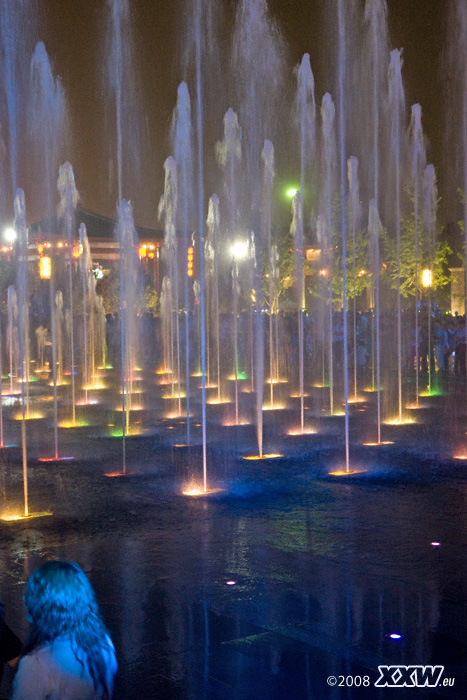 farbiges licht, wasser und klassische musik