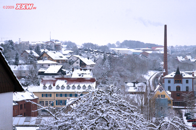 schnee in der stadt