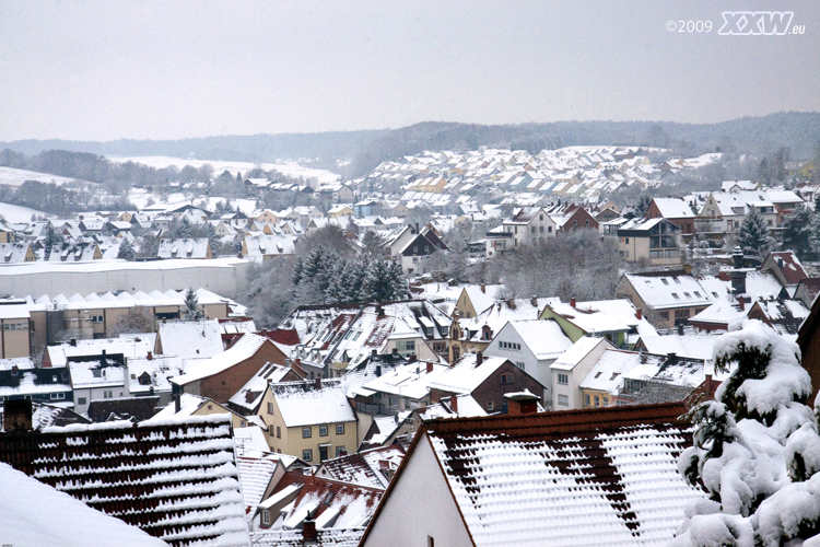 schnee in der stadt